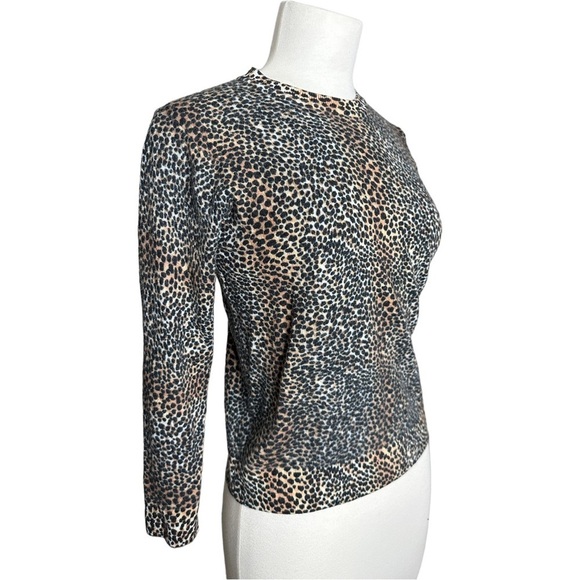 Equipment Femme Medium Weight Wool Cheetah Animal Print Crew Neck Sweater XS - Picture 1 of 9